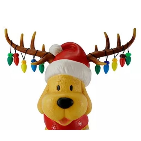 28" Christmas Dog Wearing Antlers Light-Up BLOW MOLD Decor - WINTER WOND… - Picture 5 of 6